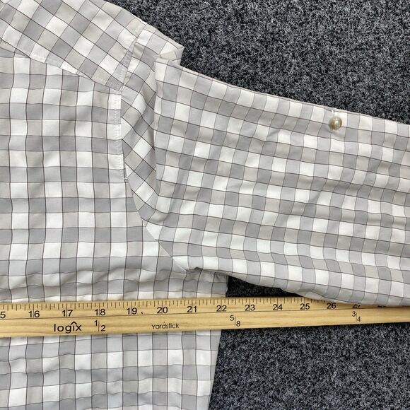 Orvis Teal Shirt Button Checkered Roll-Tab Sleeves #2TK9 Shirt Size Large - Picture 7 of 8